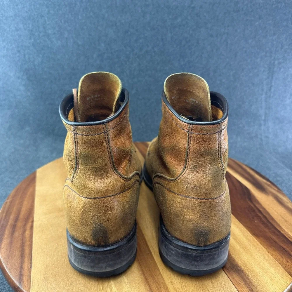 Cole Haan Brown Roughout Service Lace Boots Vibram Sole Mens 13